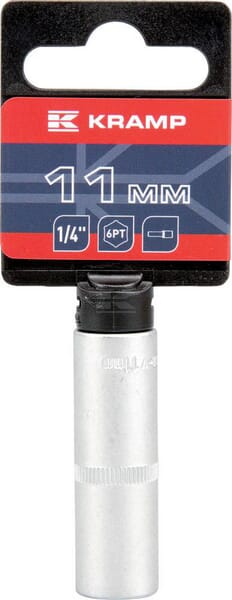 Topnøgle 1/4" 6 kt lang 11 mm – 50 mm længde