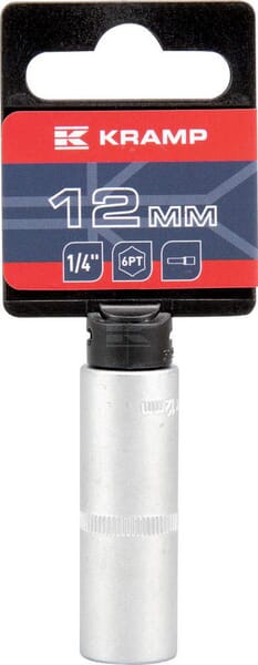 Topnøgle 1/4" 6-kant lang 12 mm