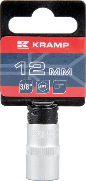 Topnøgle 3/8" 6 kt 12 mm - L 28 mm
