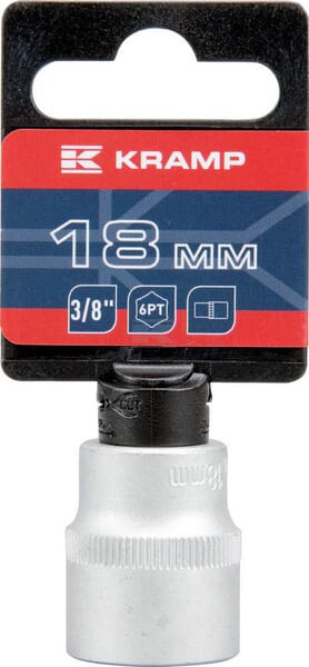 Kramp Topnøgle 3/8" 6-kant 18 mm med ophæng
