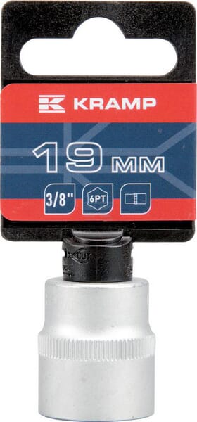 Topnøgle 3/8" 6 kt 19 mm, lang model