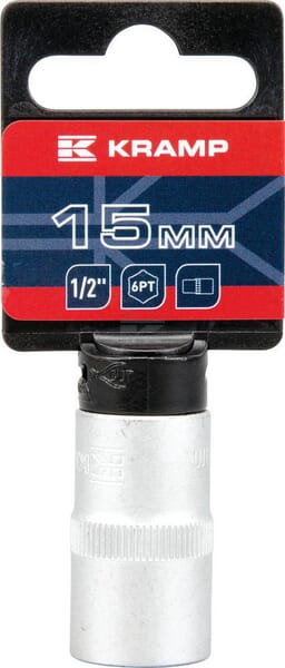 Topnøgle 1/2" 6-kant 15 mm, længde 38 mm