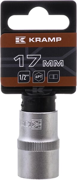 Topnøgle 1/2" 6-kant 17 mm, L 38 mm