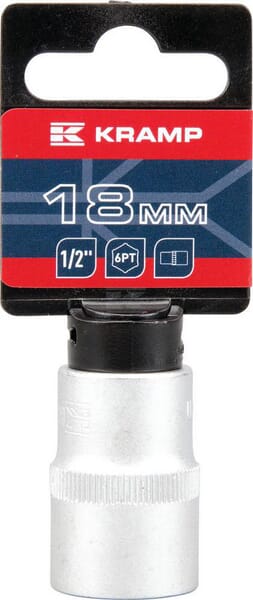 Topnøgle 1/2" 6-kant 18 mm, kort model