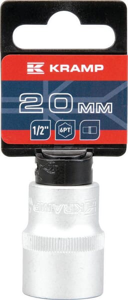 Topnøgle 1/2" 6-kant 20 mm, L 38 mm
