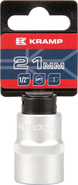 Topnøgle 1/2" 6 kt 21 mm, L 38 mm