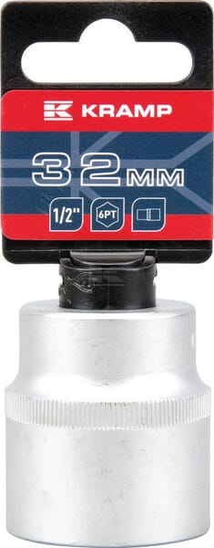 Topnøgle 1/2" 6-kant 32 mm - L 38 mm