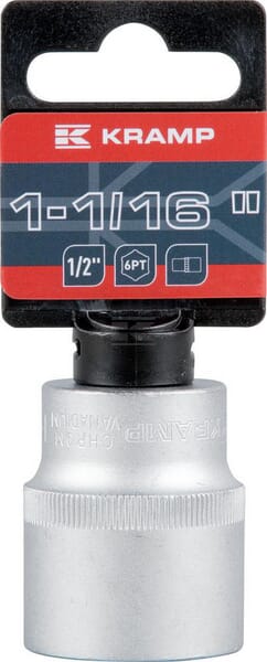 Kramp Topnøgle 1/2" 6-kant 1.1/16" L 38 mm