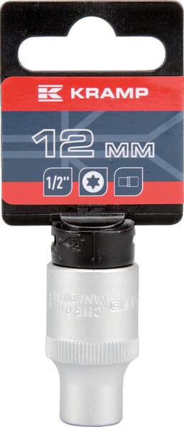 Kramp Topnøgle Indvendig Torx E12, 1/2" fatning, 38 mm