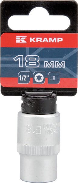 Kramp Topnøgle Torx E18, 1/2" indv., L 38 mm
