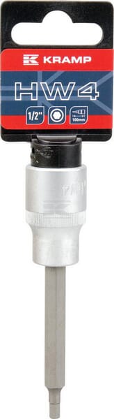 Kramp Topnøgle Unbrako Lang 4 mm, 1/2" fatning