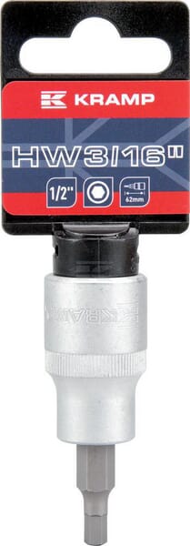 Kramp Topnøgle 1/2" Unbraco 3/16" SB med ophæng
