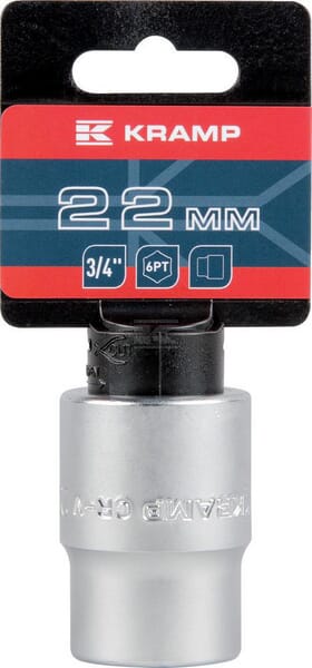 Kramp Topnøgle 3/4" 6-kant 22 mm, L 50 mm