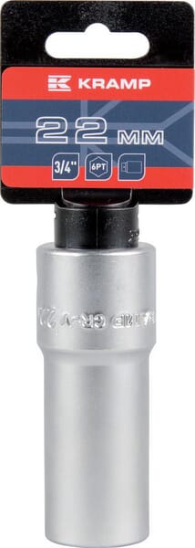 Kramp Topnøgle 3/4" 6-kant 22 mm lang 90 mm