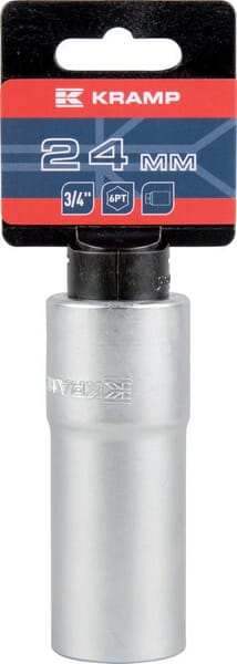 Topnøgle 3/4" 6-kant lang 24 mm, 90 mm længde