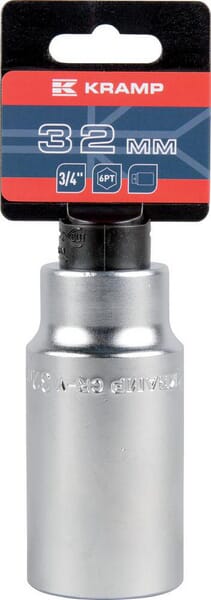 Kramp Topnøgle 3/4" 6-kant lang 32 mm, 90 mm