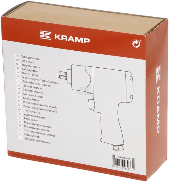 Luftslagnøgle 1/2" 680 Nm Komposithus