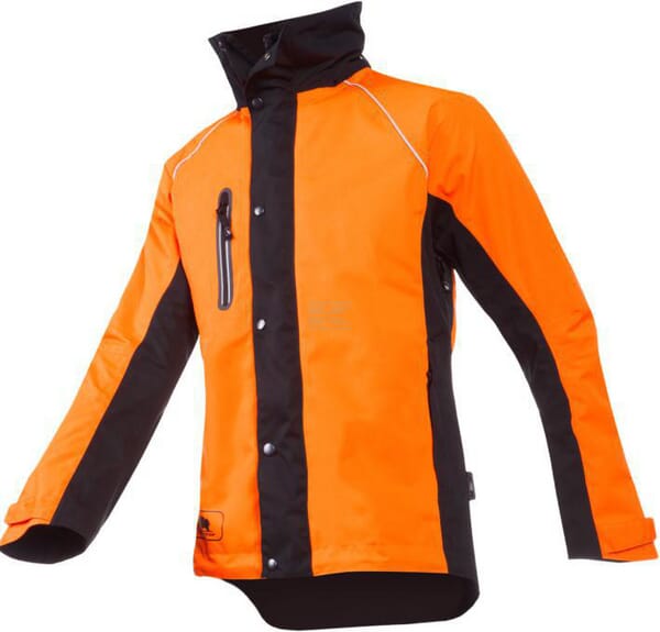 HI-Vis Regnjakke, orange/sort, størrelse M