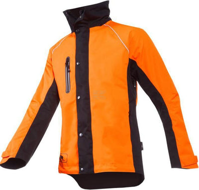 HI-Vis Regnjakke, orange/sort, størrelse M