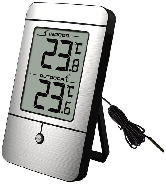 Elektronisk termometer til inde og ude