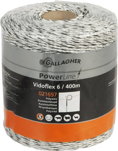 Gallagher Polytråd Ø2,5mm Vidoflex6 400m Hvid