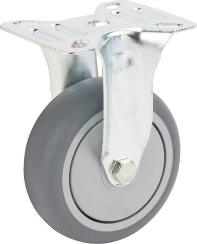 Tente Fast Hjul, Gummi Ø75mm, Pladebeslag, 75kg Belastning