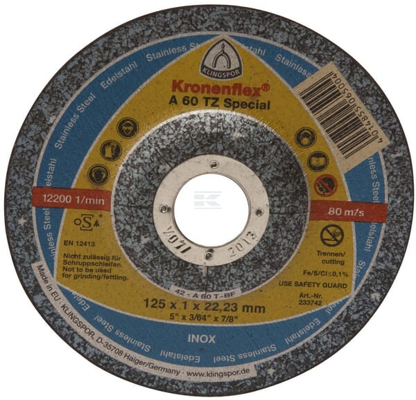Klingspor Skæreskive 125x1,0x22 mm A60TZ