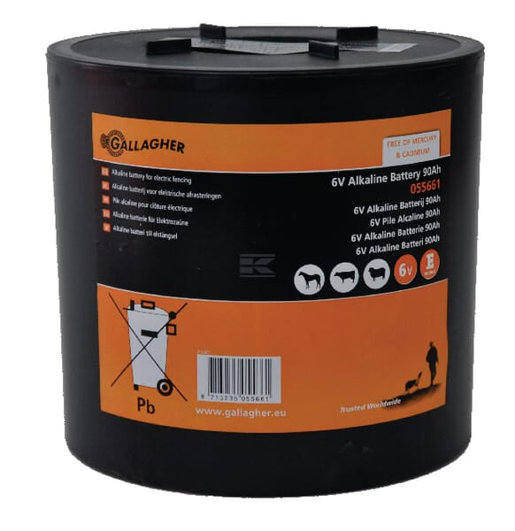 Gallagher Alkaline Batteri Rundt 6V 90Ah