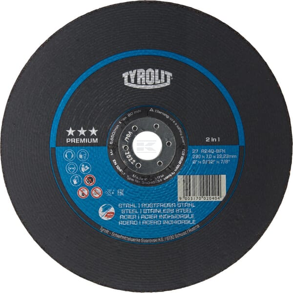 Tyrolit Slibeskive PREMIUM forsat 230x7x22,23 A24Q-BFX