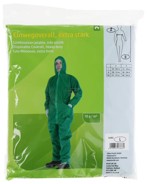 3M Engangskedeldragt Grøn, Størrelse L, 70 g/m²