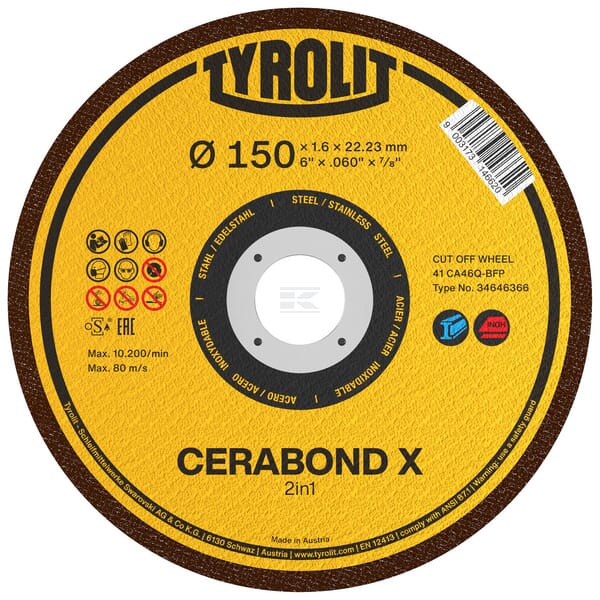 Tyrolit Skæreskive Cerabond-X 115x1,0 mm
