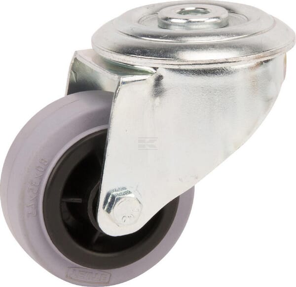 Tente Drejehjul Gummi Ø80x35mm, 70 kg belastning