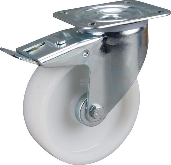 Tente Drejehjul Polyamid Ø125mm med Bremse 250kg
