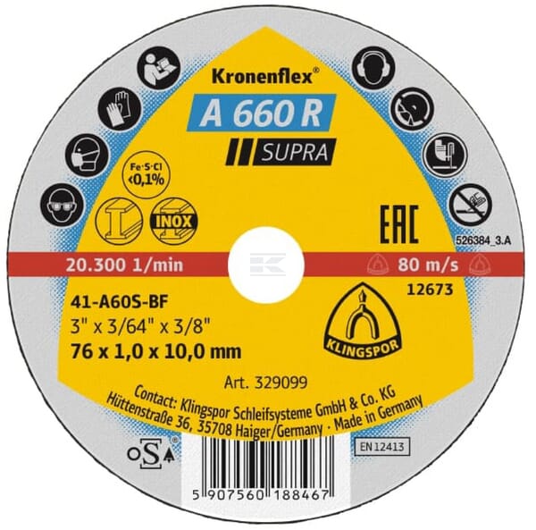 Klingspor Skæreskive 76x1,6 mm A600R Supra