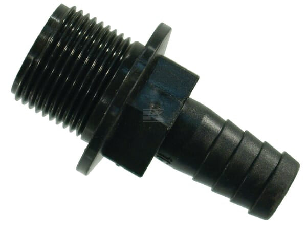 Slangestuds lige med 3/4" udvendig gevind til 16 mm slange