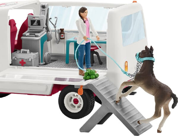 Schleich Mobil Dyrlæge med Føl – Legetøj