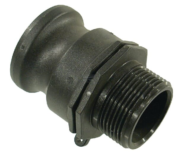 Camlock type F 1-1/2" udvendigt gevind 1-1/4" polypropylen
