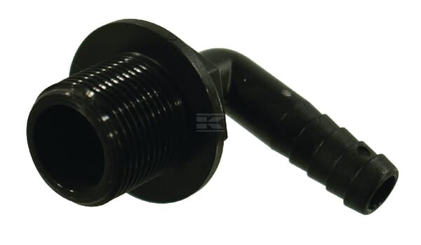 Vinkel 90 gr 3/4" udvendig gevind til 13 mm slange