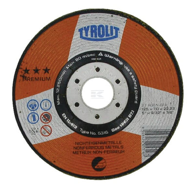 Tyrolit Premium Slibeskive, 125 x 7 mm, ikke-jernholdig