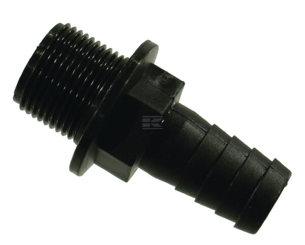 Slangestuds lige med 3/4" udvendig gevind til 20 mm slange