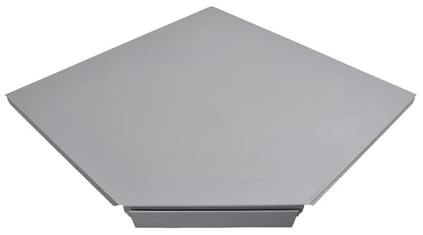 Hylde 90° hvid/aluminium 30 cm