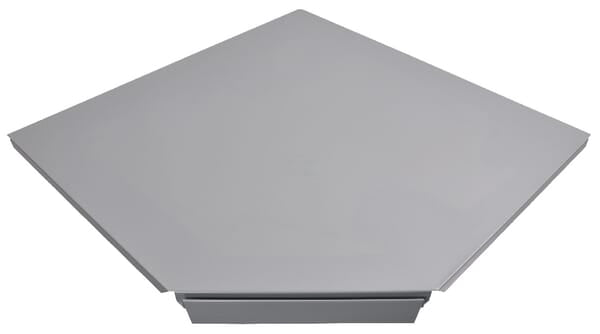 Hylde 90° hvid/aluminium 37 cm
