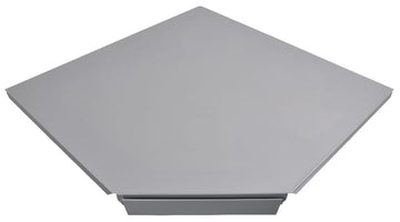 Hylde 90° hvid/aluminium 37 cm