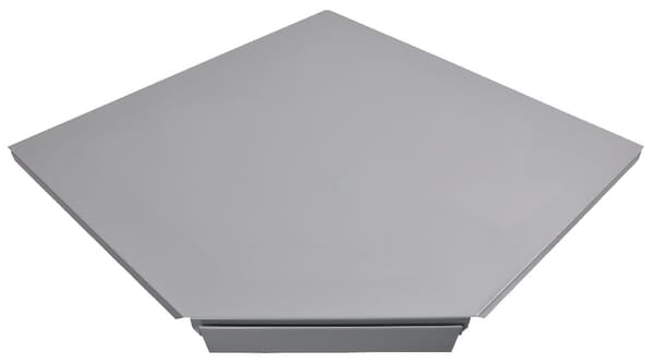 Hylde, 90° vinkel hvid/aluminium 47 cm