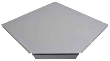 Hylde, 90° vinkel hvid/aluminium 47 cm