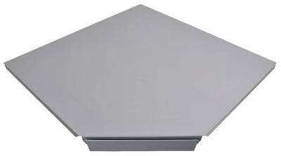 Hylde, 90° vinkel hvid/aluminium 47 cm