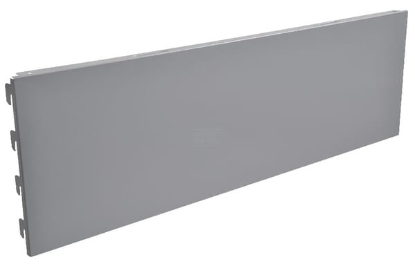 Bagpanel 66,5 x 20 cm, hvid/aluminium til butiksinventar