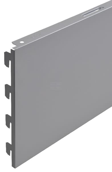 Bagpanel 66,5 x 20 cm, hvid/aluminium til butiksinventar
