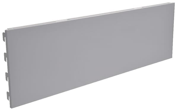 Bagpanel 20 cm, hvid/aluminium til butiksinventar