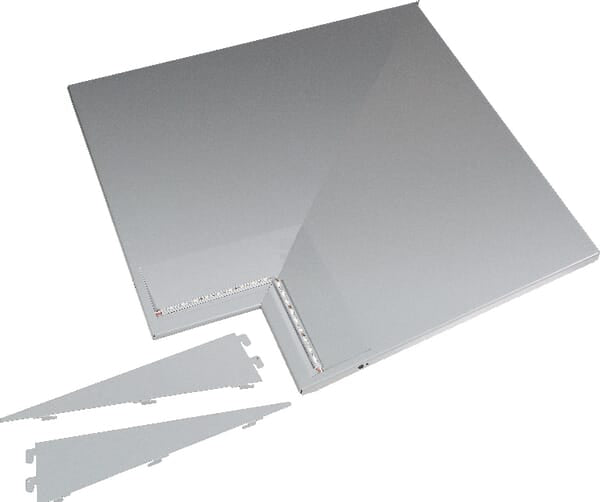 Hjørnepanel med LED, hvid/aluminium